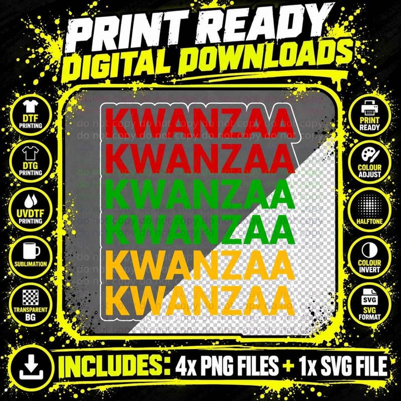 Kwanzaa T-Shirt, Kwanzaa Celebration Design Graphic Tee Png SVG Digital Bundle