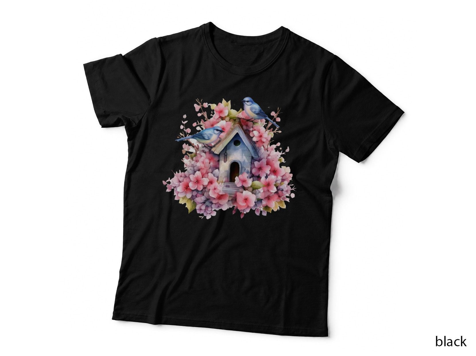 Spring Birdhouse with Blossoms Spring T-Shirt, Spring Graphic Tee