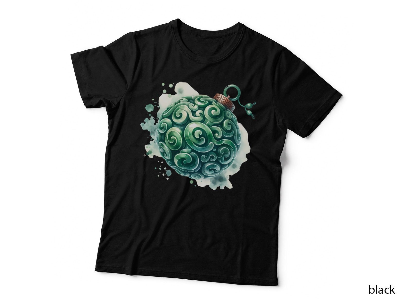 Swirling Green Ornament with Ring Lunar New Year T-Shirt