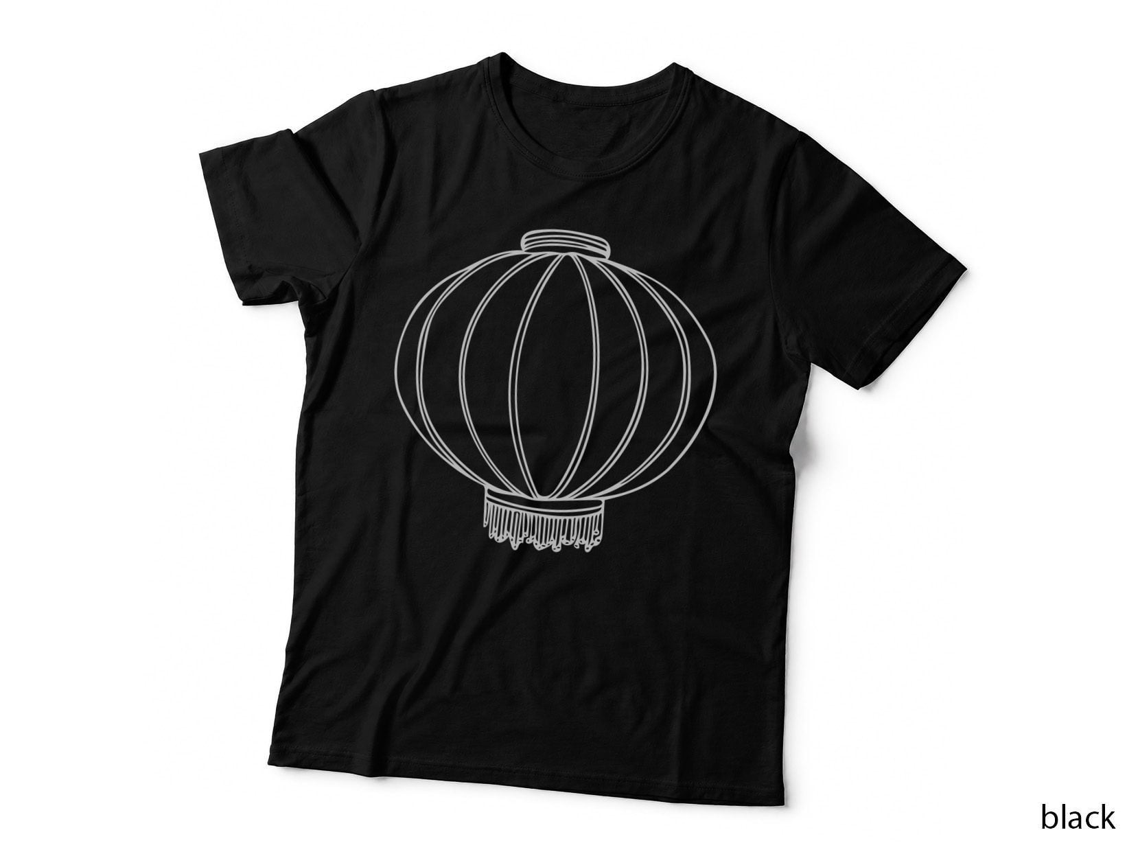 Traditional Chinese Lantern Outline Lunar New Year T-Shirt