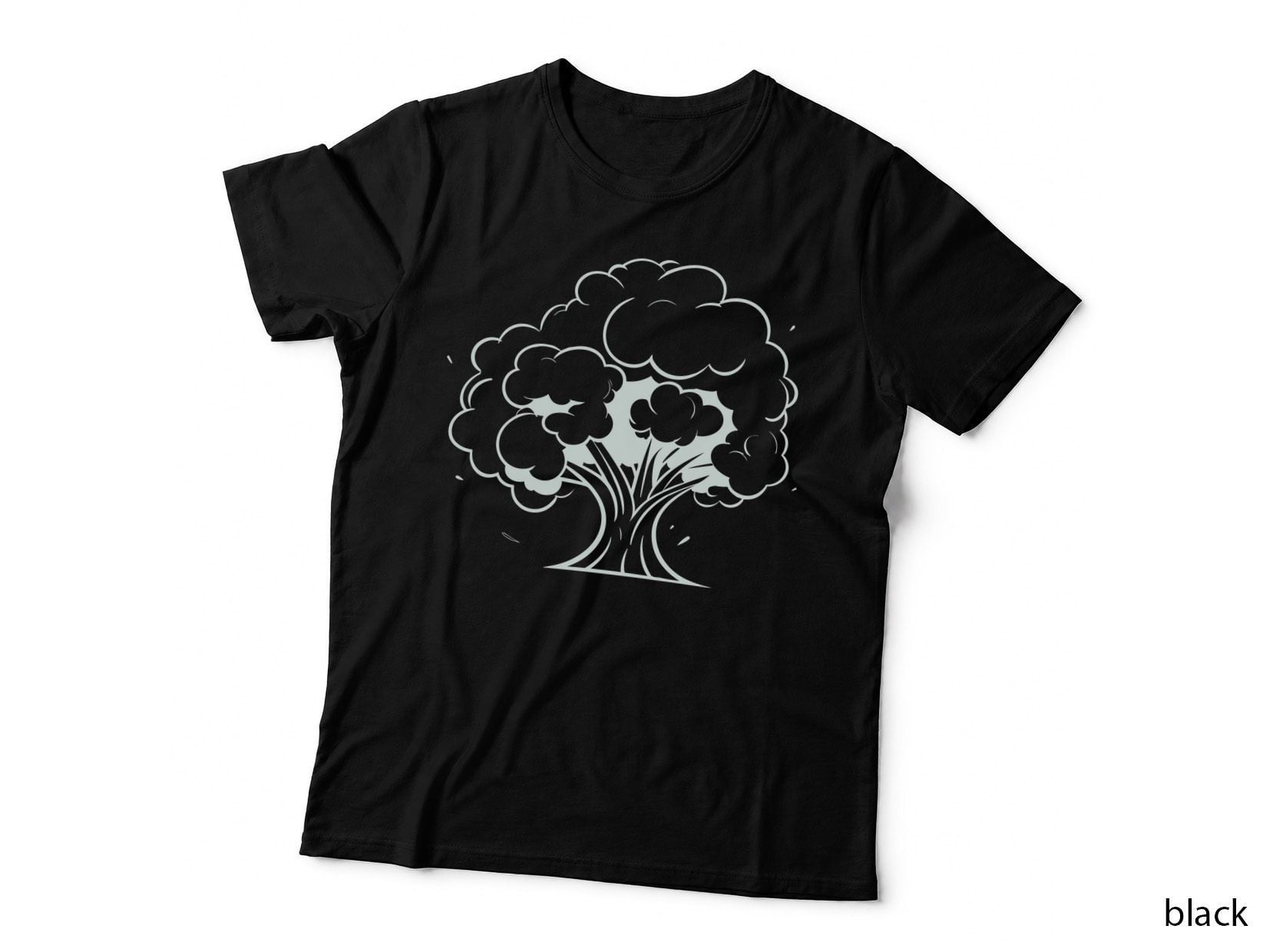 Cartoon Tree with Fluffy Clouds Tree T-Shirt, Tree Graphic Tee