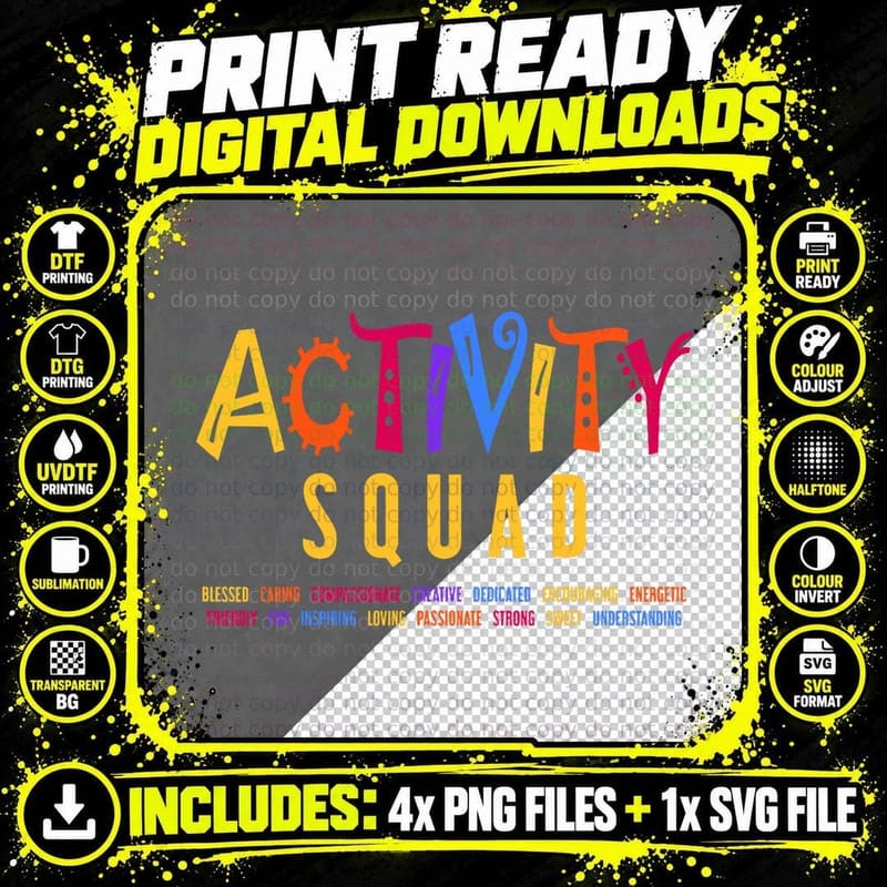 Activity Assistant Graphic - Activity Squad, Teamwork Png SVG Digital Bundle