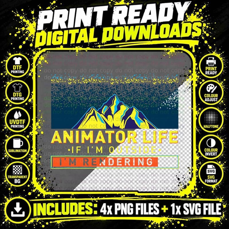 Animator Life Animation Visual Artist Rendering Graphic Png SVG Digital Bundle