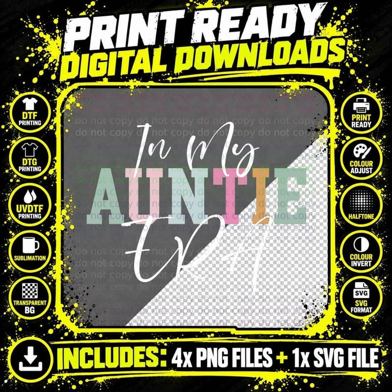 Baby Announcement Gifts for Aunties Era Aunt Gifts Png SVG Digital Bundle