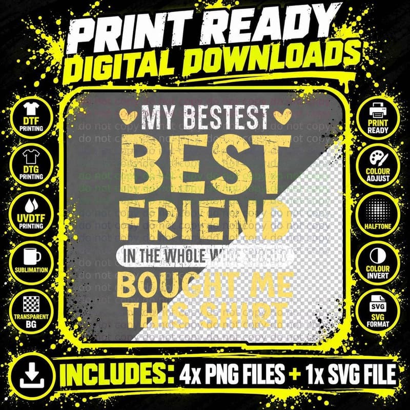 Best Friend Forever Friendship Bestie Bff Squad Png SVG Digital Bundle