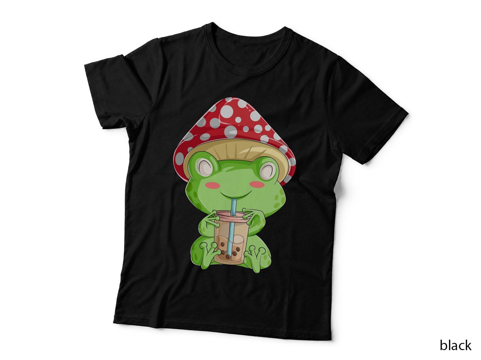Boba Tea T Shirt for Women and Girls, Cottagecore Frog T-Shirt