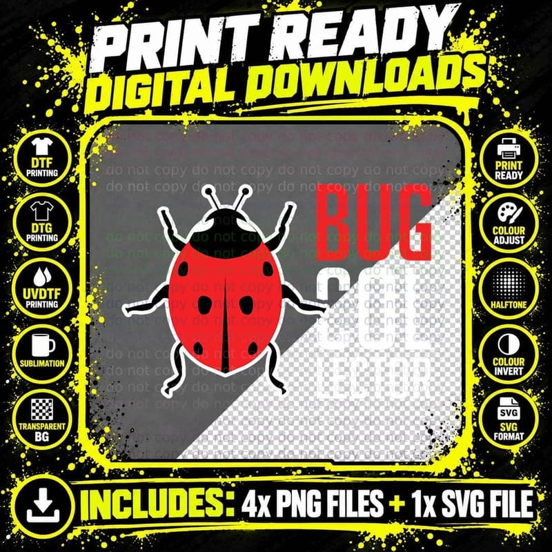 Bug Collector Insect Entomology Ladybug Bug Png SVG Digital Bundle