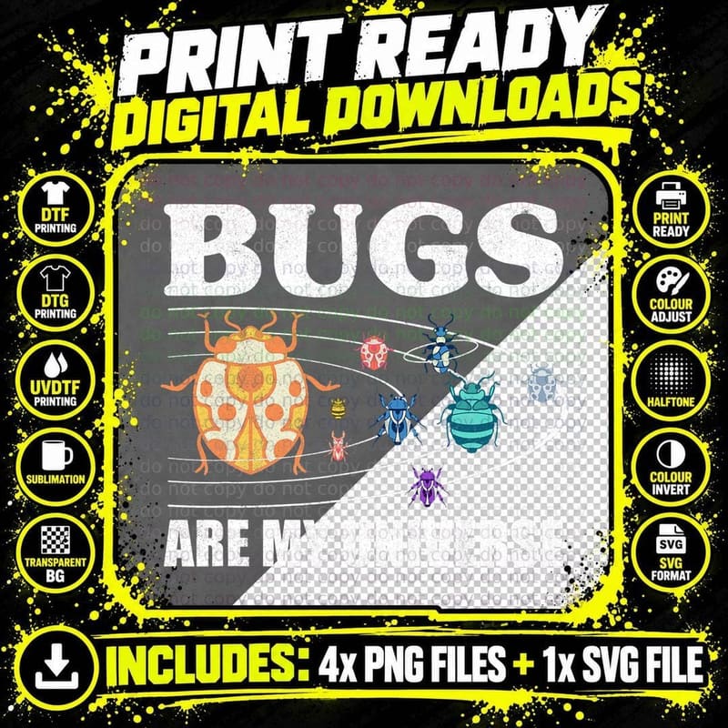 Bugs Are My Universe Bug Hunter Insect Catcher Png SVG Digital Bundle