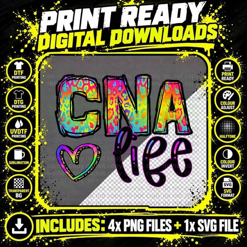 CNA Life, Nursing, Medical Staff, Healthcare Worker Gift Png SVG Digital Bundle