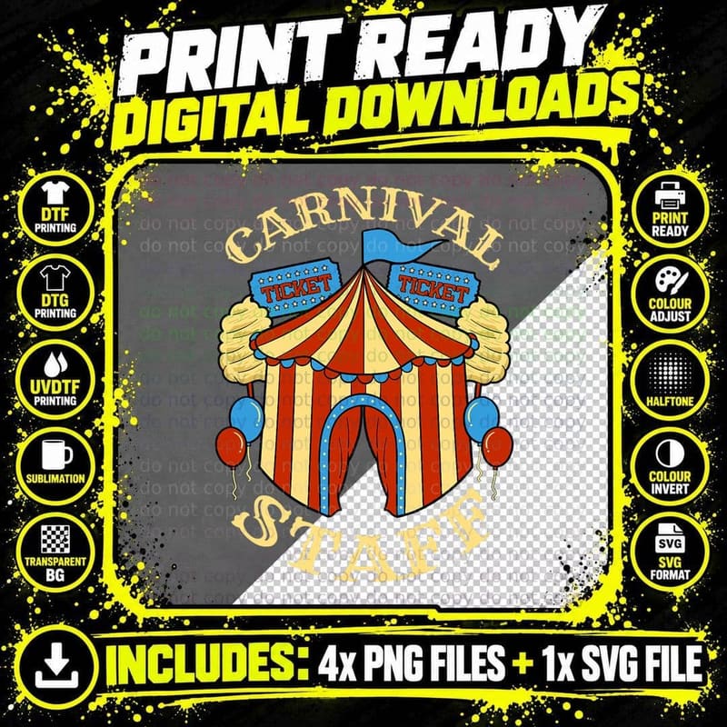 Carnival Staff Circus Event Security Ringmaster Lover Png SVG Digital Bundle