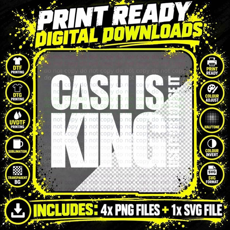 Cash Is King Stay Free T-Shirt, Political Statement Png SVG Digital Bundle