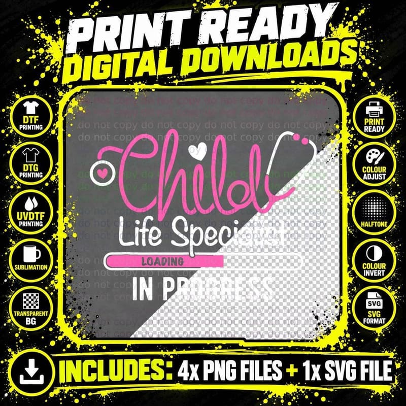 Child Life Specialist in Progress Pediatric Health Care Png SVG Digital Bundle
