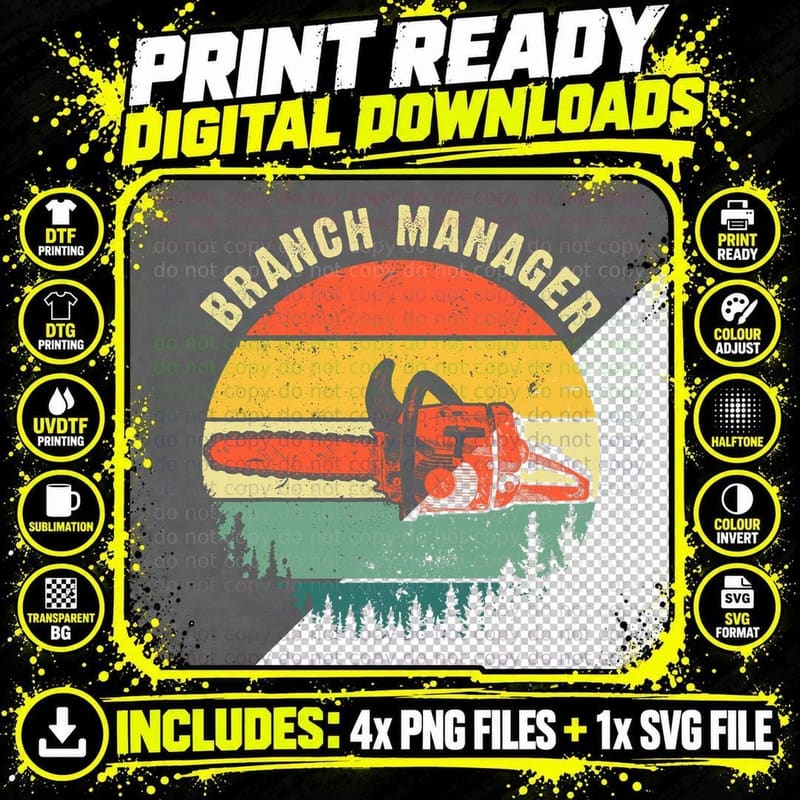 Cool Lumberjack Art Men Women Arborist Logger Branch Png SVG Digital Bundle