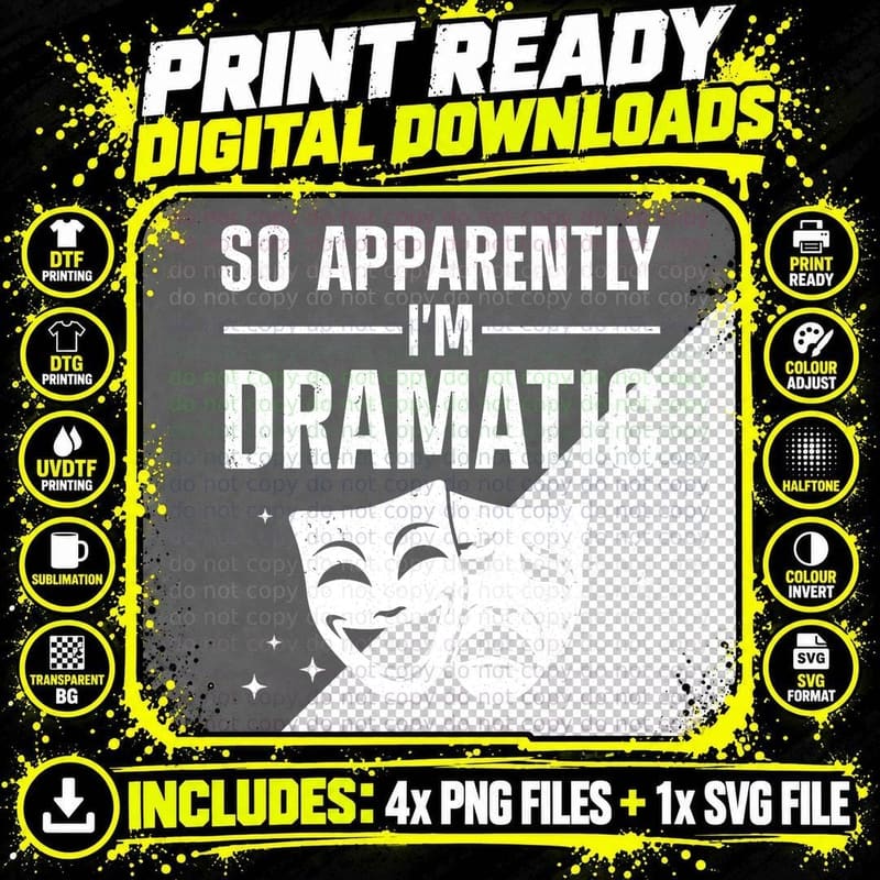 Cool Theater Art for Men Women Musical Theater Drama Png SVG Digital Bundle