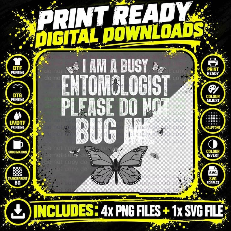 Cute Entomologist for Men Women Kids Insect Bug Lover Png SVG Digital Bundle