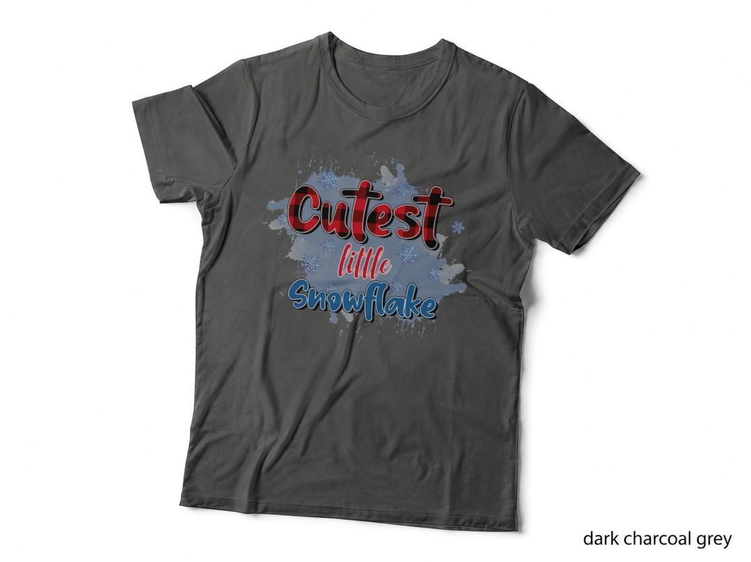 Cutest Little Snowflake Winter T-Shirt, Winter Snowflake Plaid Pattern Graphic