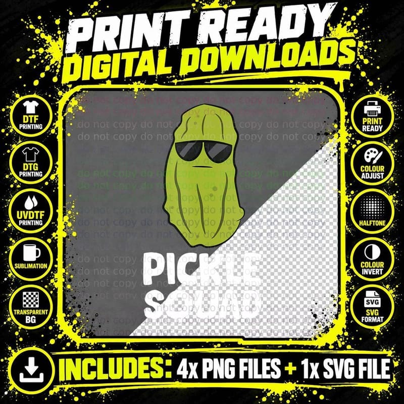 Dill Pickle Squad Pickles Food Team Pickles Love Pickles Png SVG Digital Bundle