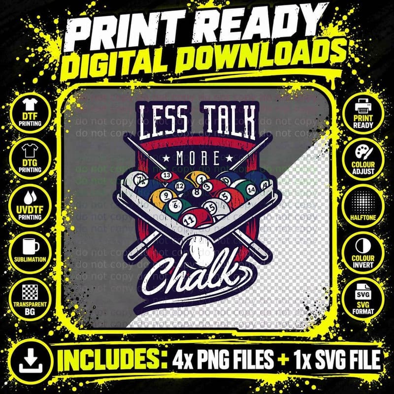 Eight Ball Billiards Fathers Day Pool Hall Scratch King Png SVG Digital Bundle