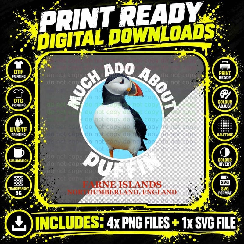 Farne Islands Northumberland Souvenir for Women Men Png SVG Digital Bundle