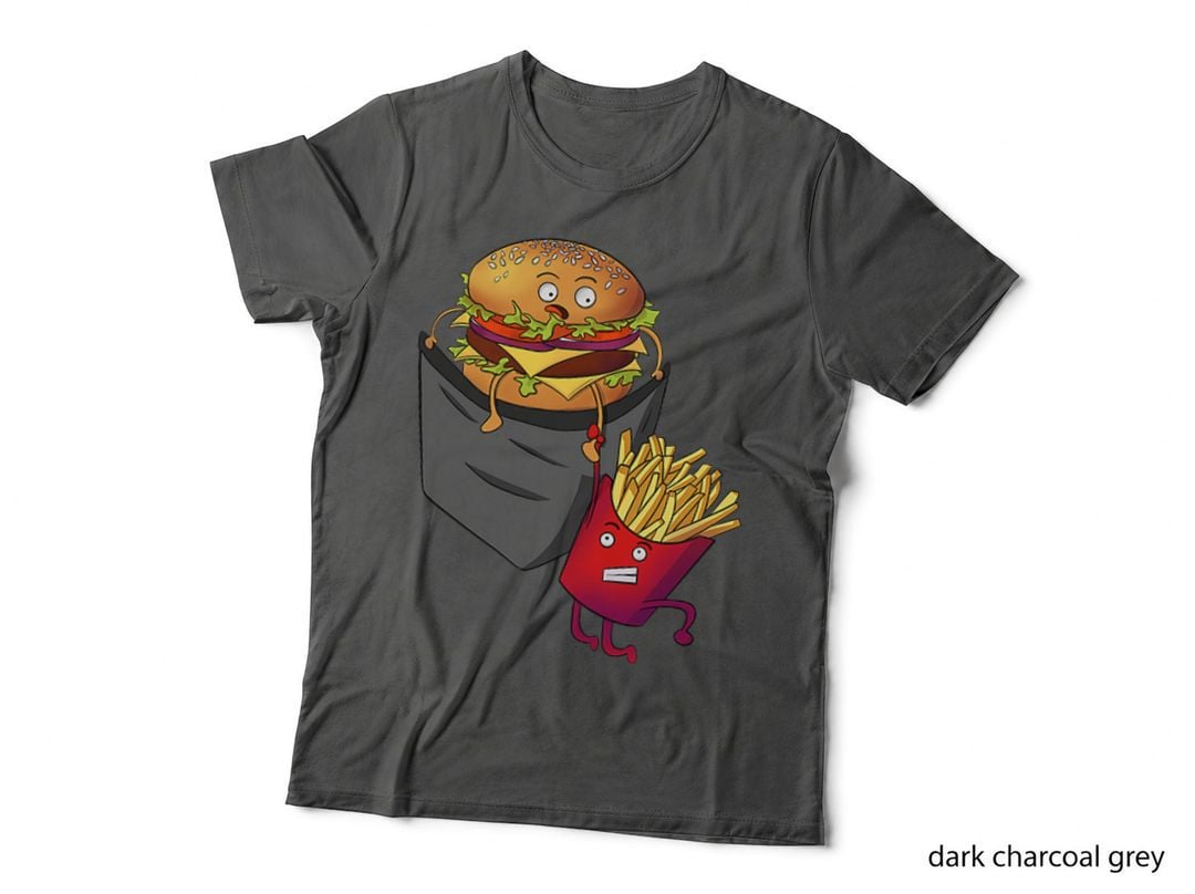 Fast Food in Pocket - Fries Burger Pommes Frites Potato T-Shirt