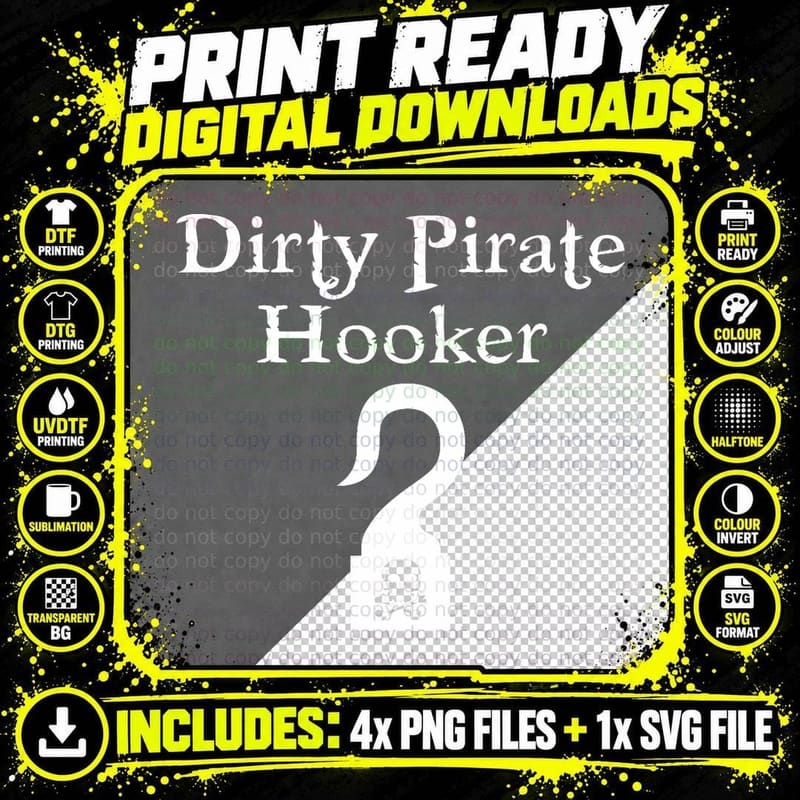 Gasparilla - Dirty Pirate Hooker, Pirate Costume Png SVG Digital Bundle