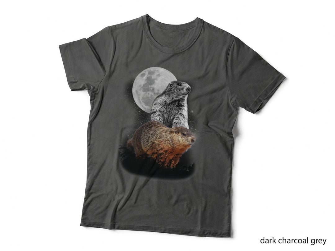 Groundhog Illustration Moon Groundhog Day Groundhog Lovers T-Shirt
