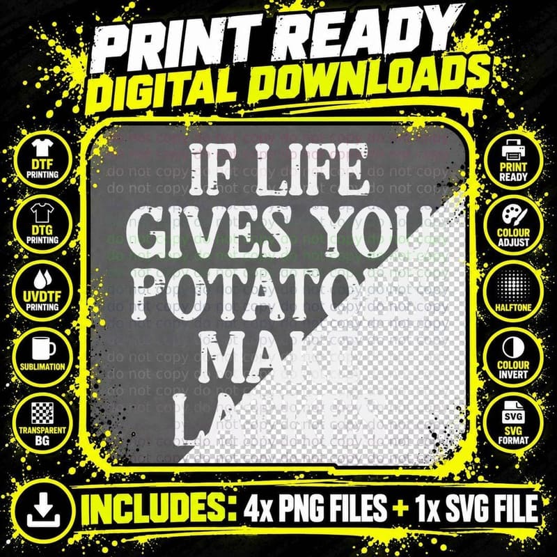 Hanukkah Life Gives Potatoes Make Latkes Chanukah Women Png SVG Digital Bundle