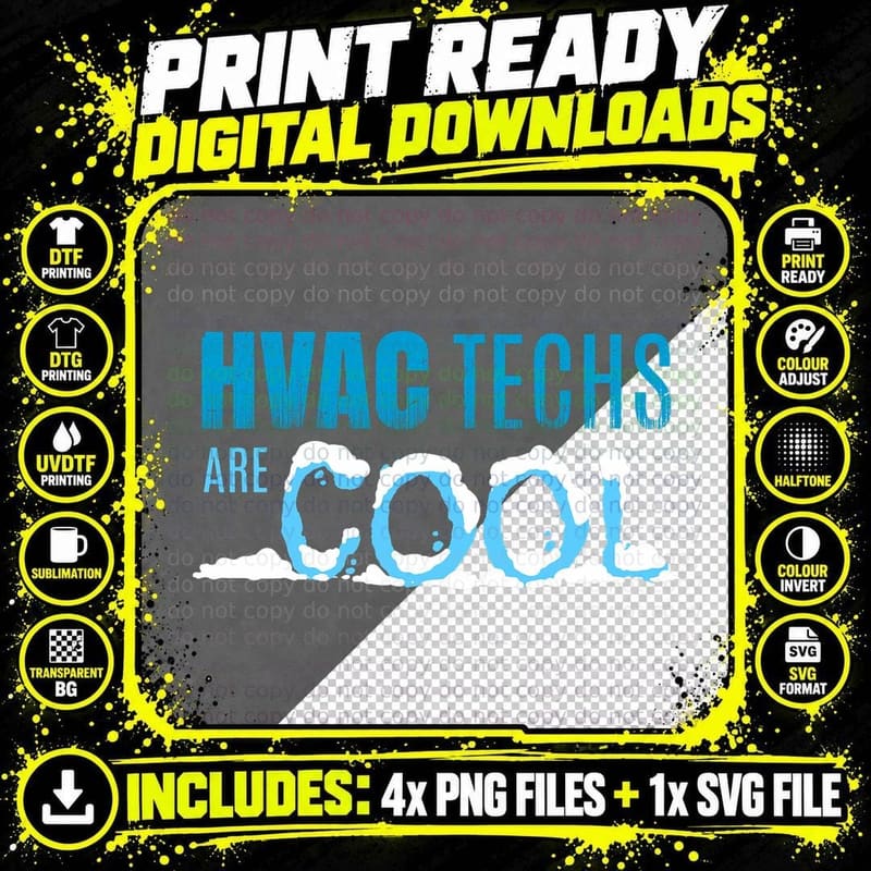 Hvac Tech T-Shirt Hvac Technician Gifts for Handyman Png SVG Digital Bundle