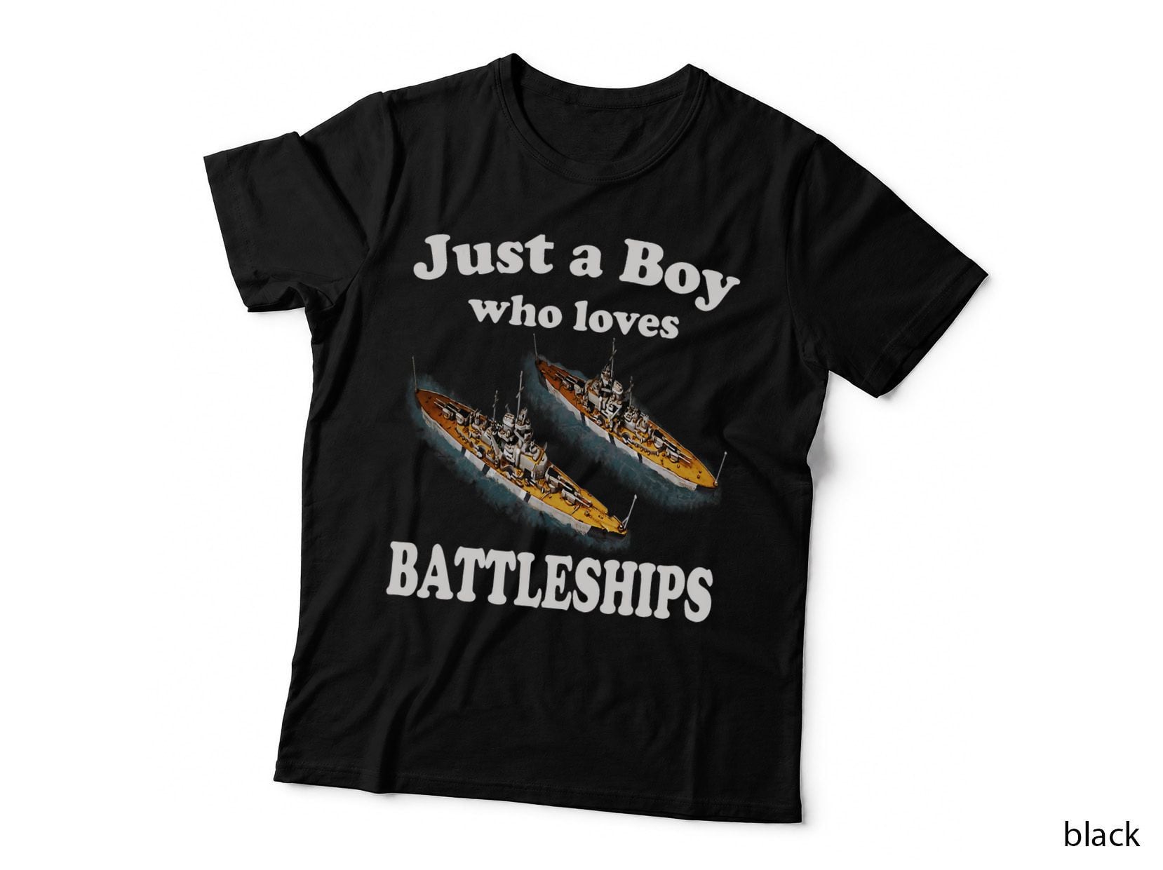 Just a Boy Who Loves Battleships & Ww2 German Bismarck Ship T-Shirt
