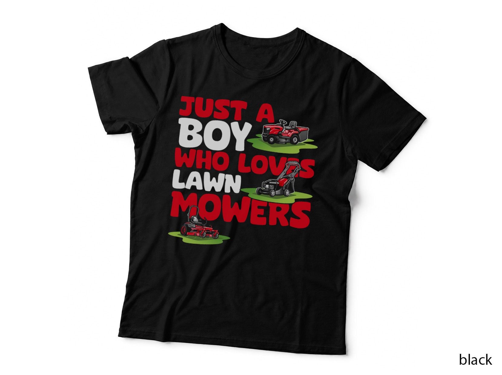 Just a Boy Who Loves Lawn Mowers Lawn Mowing Lover for Kids T-Shirt