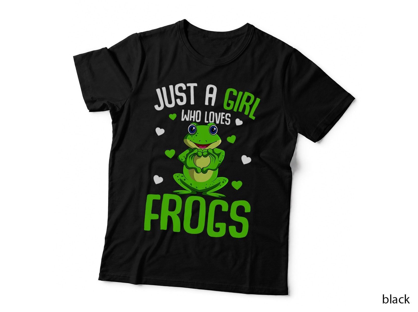 Just a Girl Who Loves Frogs Kids Girls Frog Lovers, Nature Theme T-Shirt