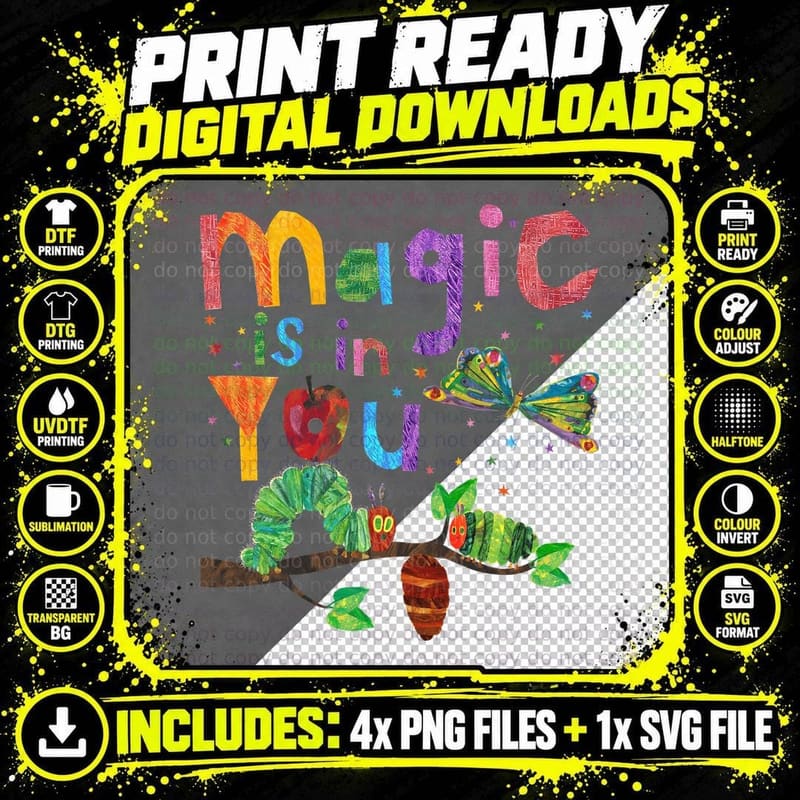 Magic Is in You, Fun Childrens Book Png SVG Digital Bundle