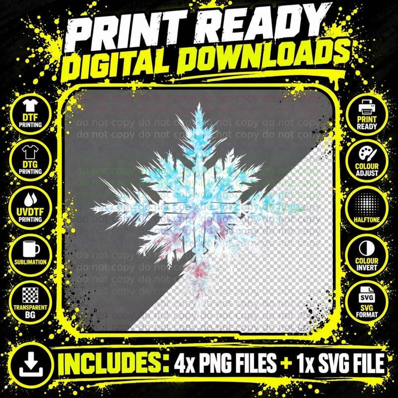 Snowflake Winter Pattern Winter T-Shirt Png SVG Digital Bundle