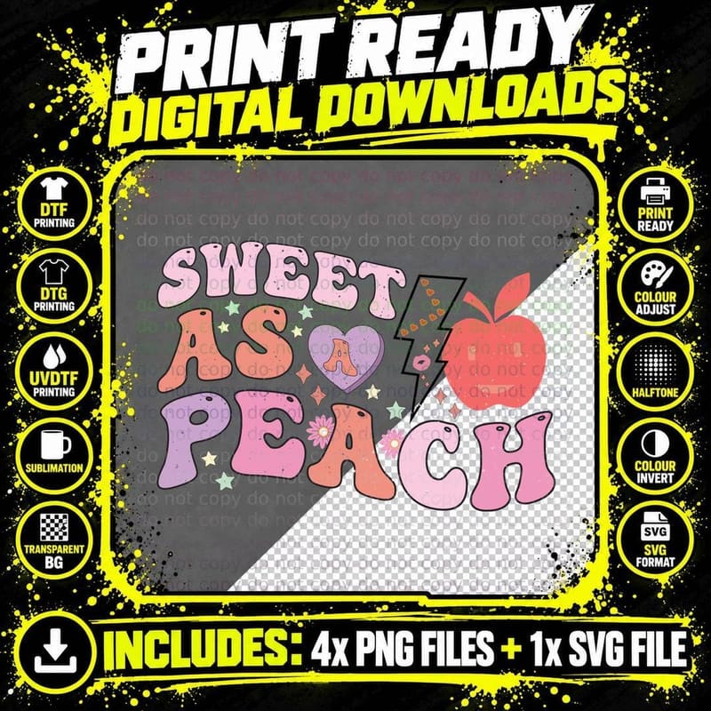 Sweet as a Peach Women Rights T-Shirt Png SVG Digital Bundle