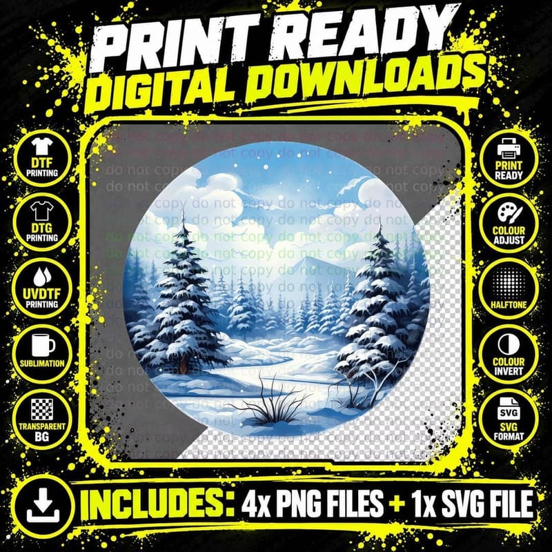 Winter Wonderland Scene Winter T-Shirt Png SVG Digital Bundle