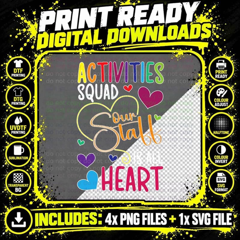 Activity Coordinator Squad Activity Professional Week Png SVG Digital Bundle