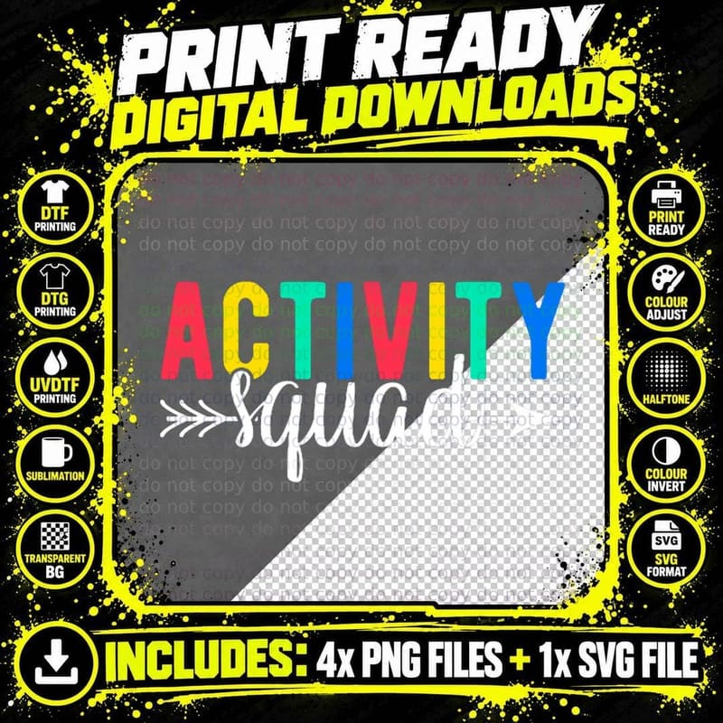 Activity Squad Activity Director Activity Assistant Png SVG Digital Bundle