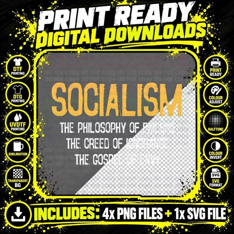 Anti-Socialism Failure Envy T-Shirt Winston Churchill Png SVG Digital Bundle