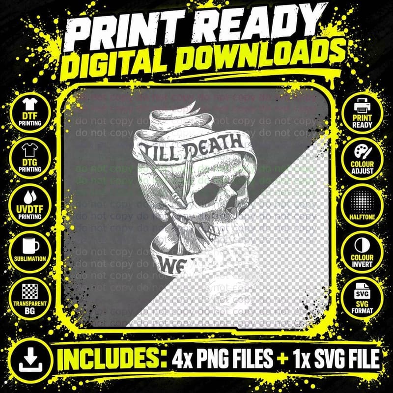 Artist Quote Gift Shirt Till Death We Do Art, Artistic Png SVG Digital Bundle