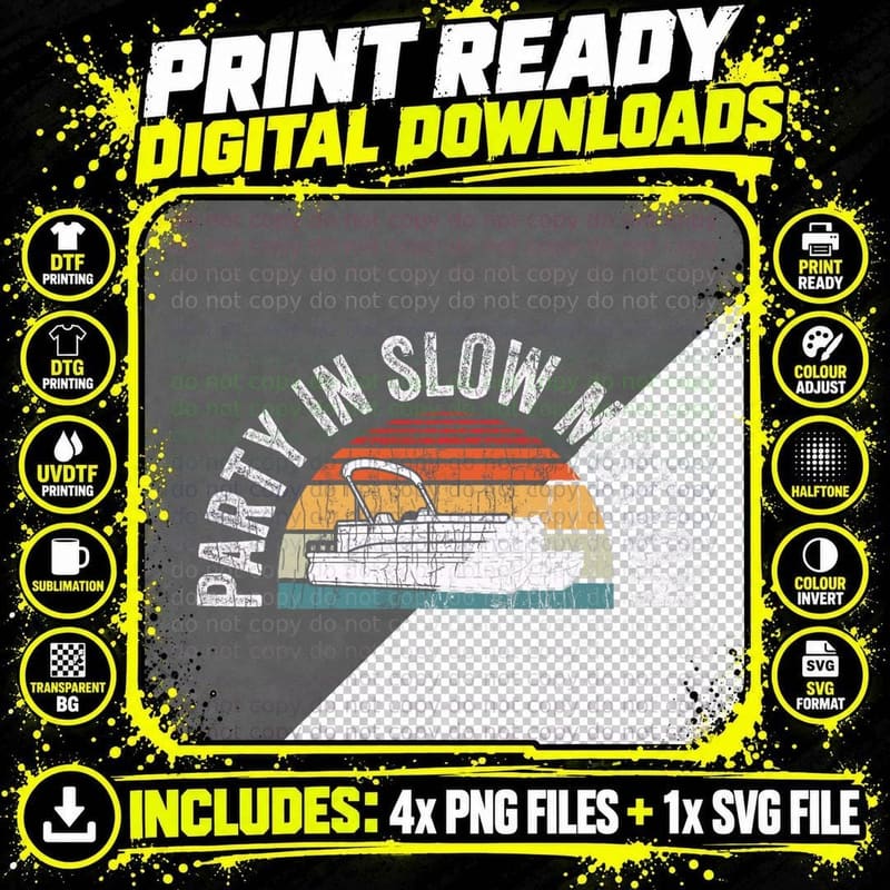Best Pontoon Captain Shirt Gifts Boat Party in Slow Png SVG Digital Bundle