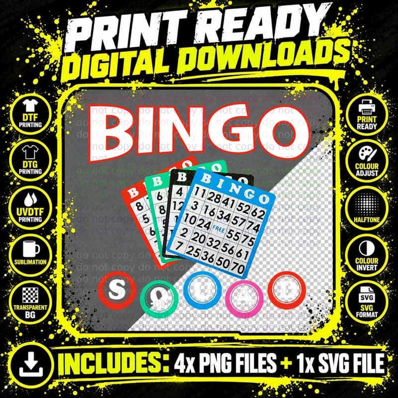 Bingo Squad Shirt for Women & Men, Bingo Teamwear Png SVG Digital Bundle