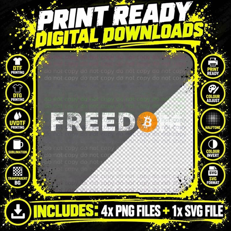 Bitcoin Is Freedom BTC Crypto Bitcoin Trader to Moon Png SVG Digital Bundle