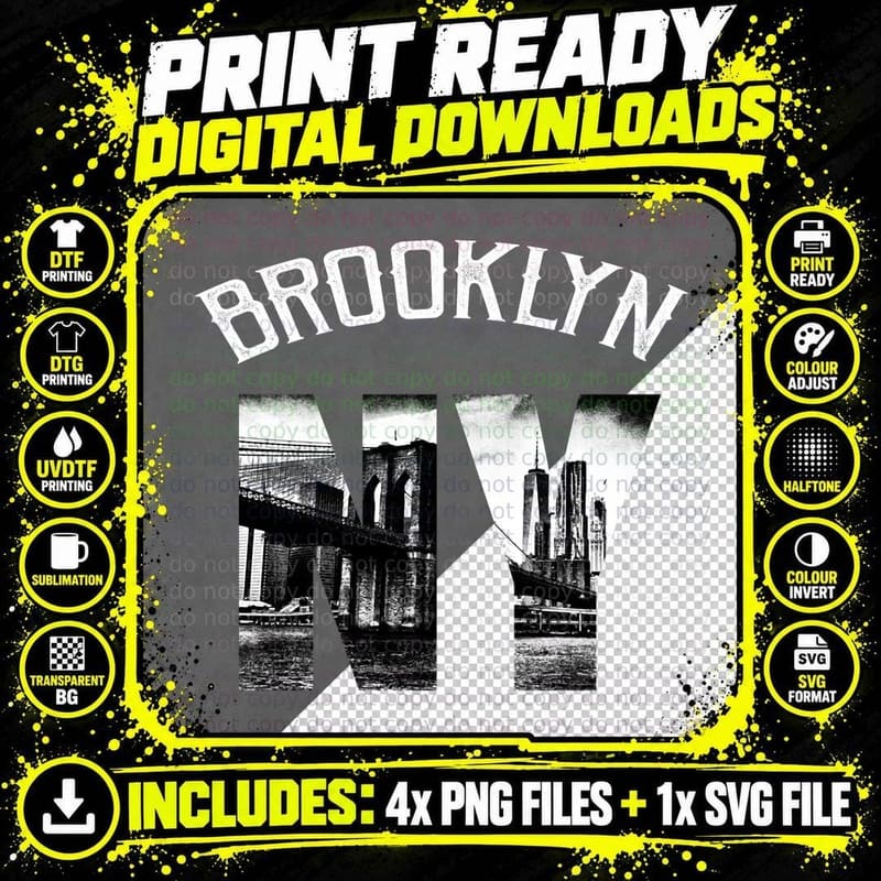 Brooklyn New York Skyline Brooklyn, Nyc Skyline Png SVG Digital Bundle