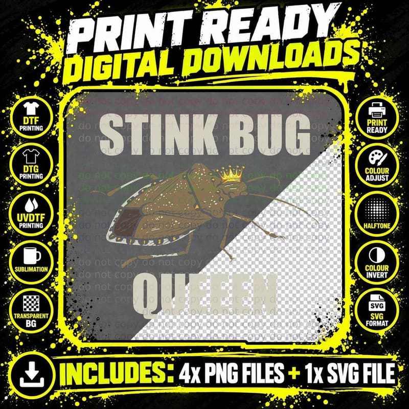 Brown Marmorated Stink Bug Queen Entomologist Insect Png SVG Digital Bundle