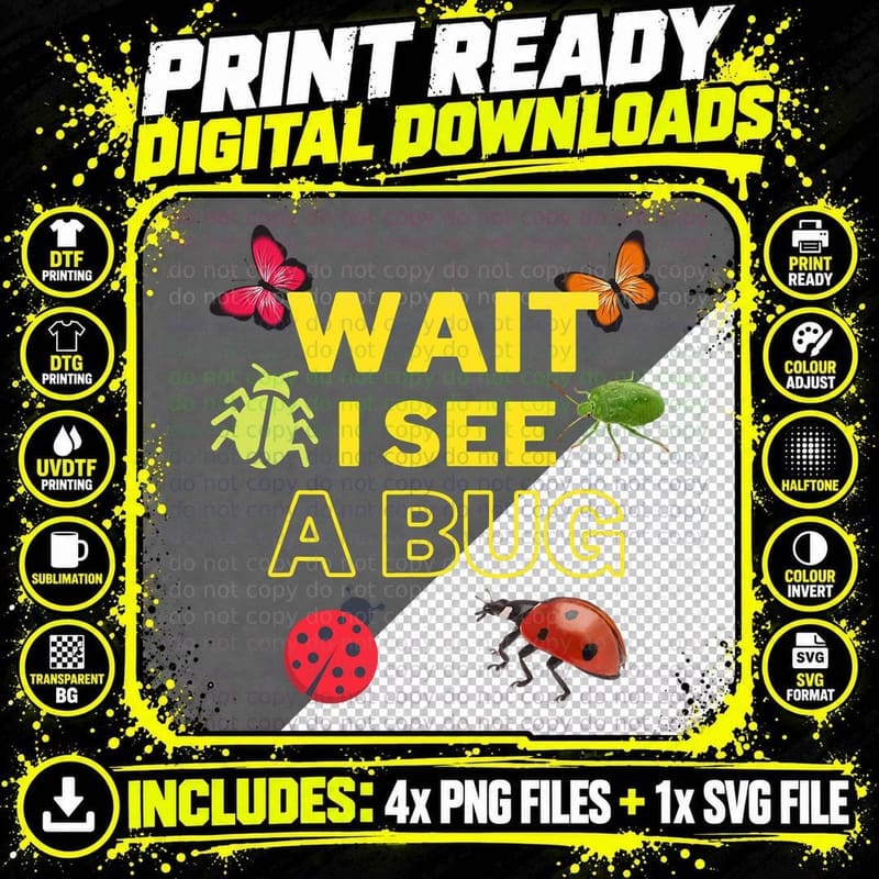 Bug Insect for Entomologists Bug Lovers Hunter Kids Boys Png SVG Digital Bundle
