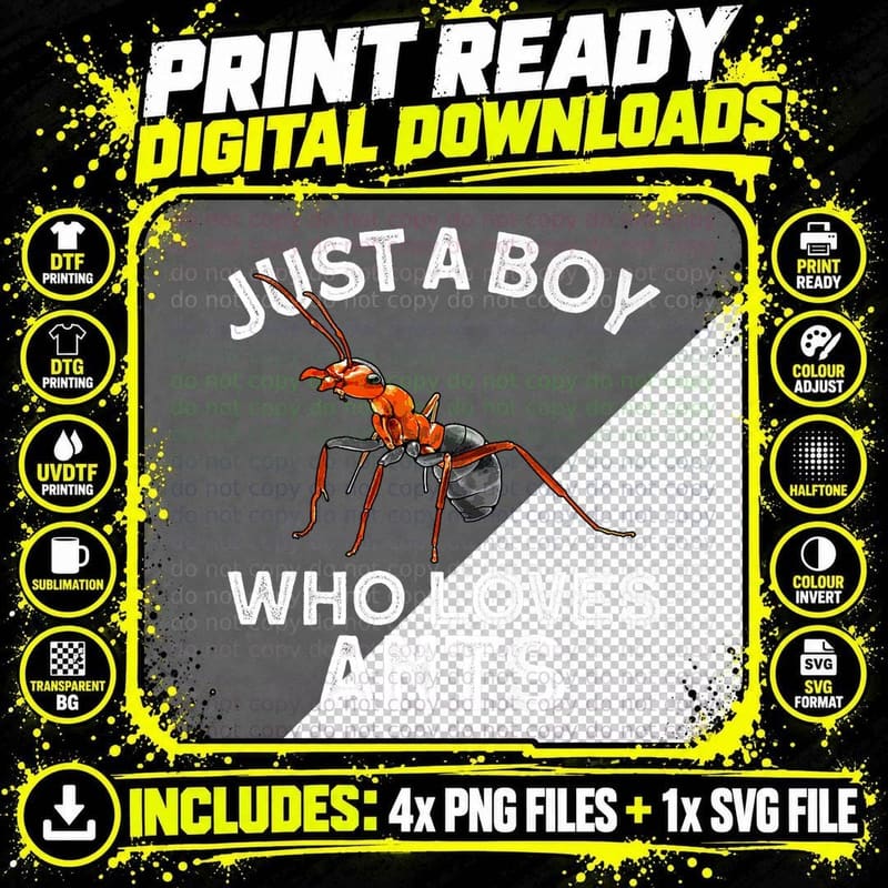 Cool Ant for Men Boys Kids Ant Farm Entomology Ants Png SVG Digital Bundle