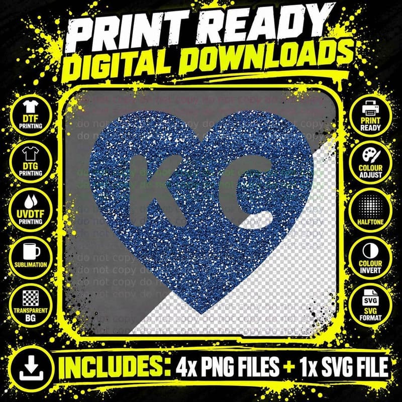 Cool Love Kansas City Kc Heart Print, Kansas City Png SVG Digital Bundle