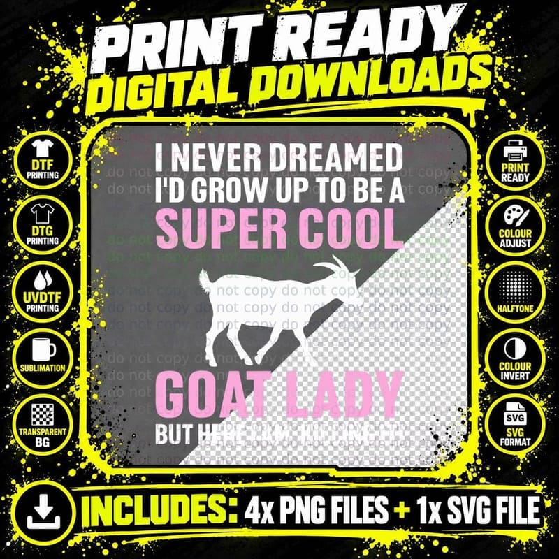 Cute Goat Art for Women Girls Kids Goat Lover Farm Png SVG Digital Bundle