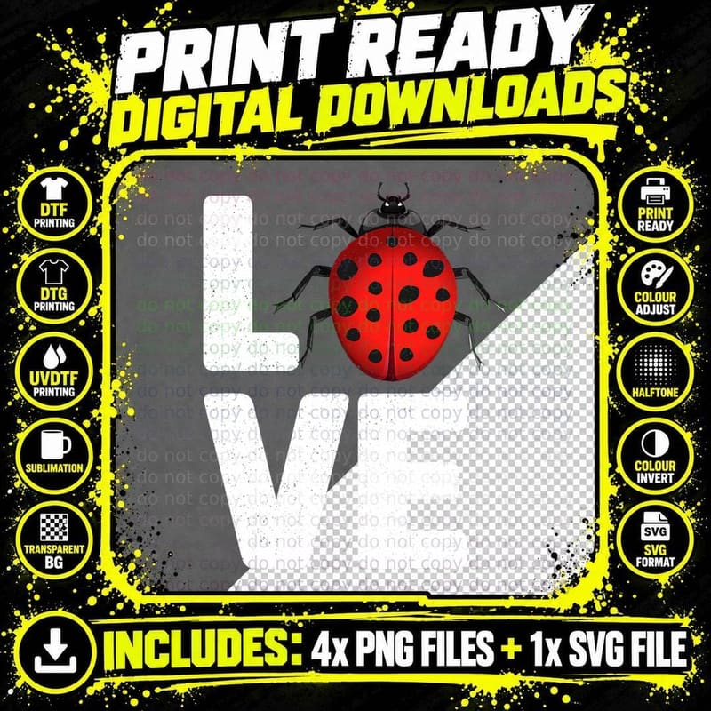 Cute Ladybug Art for Men Women Kids Insect Bug Ladybug Png SVG Digital Bundle