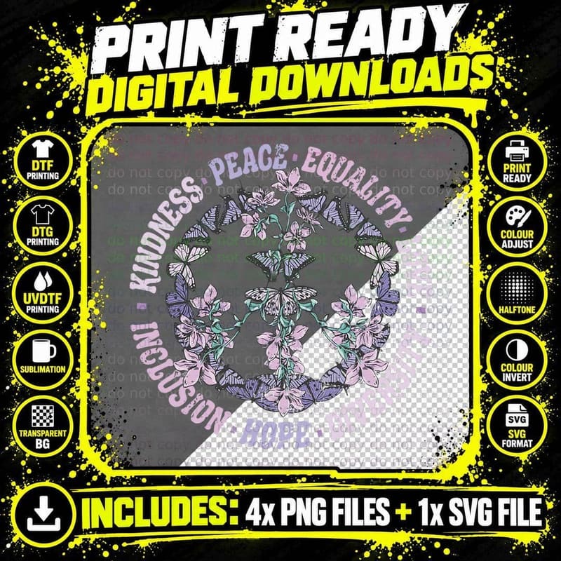 Diversity Equality Love Peace Human Rights Social Png SVG Digital Bundle
